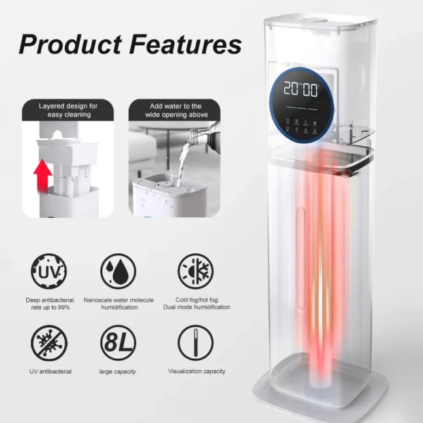 LIANXIANG - 7L Home Floor Standing Cool Mist Ultrasonic Air Humidifiers SC-D2303