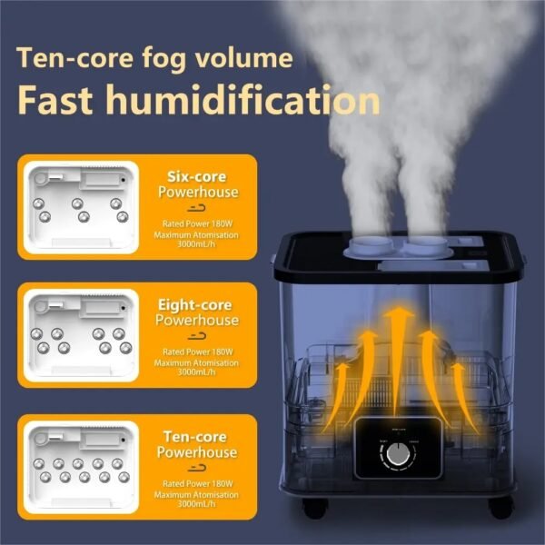 Simple Model   –8 Heads 30L Large Ultrasonic Humidifier For Commercial Industrial Air Purifier Humidifier Industrial Humidifier