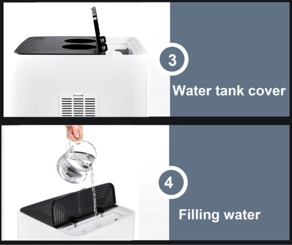 4 Heads 24L Large Humidifier For Commercial，top Fill Humidifiers,three Gear Adjustable Spray Volume With Four-way Spray Head And 12h Timing Function，mobile Humidifier Suitable For Industrial、Commercial、office Enviro