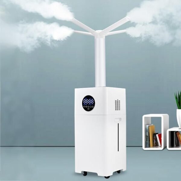 4 Heads 24L Large Humidifier For Commercial，top Fill Humidifiers,three Gear Adjustable Spray Volume With Four-way Spray Head And 12h Timing Function，mobile Humidifier Suitable For Industrial、Commercial、office Enviro